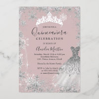 Blush Silver Winter Snowflake Quinceanera 