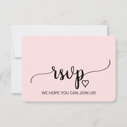 Blush Simple Calligraphy Song Request RSVP Card