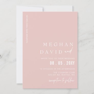 Blush Simple Elegant Modern Wedding    Invitation