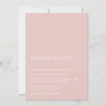 Blush Simple Elegant Modern Wedding   Invitation