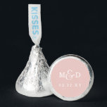 Blush Simple Modern Monogram Wedding Hershey®'s Kisses®<br><div class="desc">Blush Rustic Boho Modern Monogram Wedding Candy Favors</div>