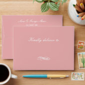 Blush Simple Wedding Invitations Envelope (Desk)