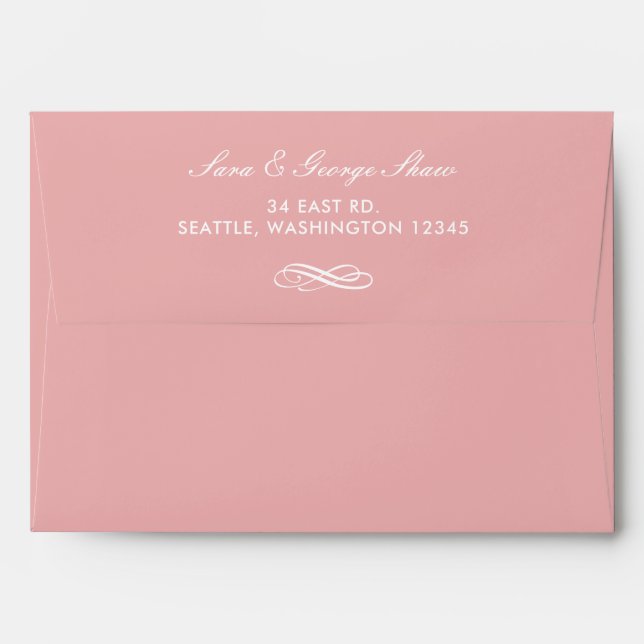 Blush Simple Wedding Invitations Envelope (Back (Top Flap))