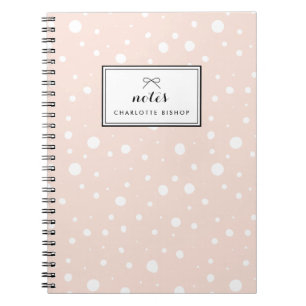 Blush Snow Drops Pattern Personalized Notebook