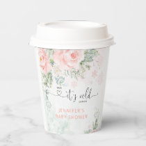 Blush snowflakes Baby its cold outside Paper Cups