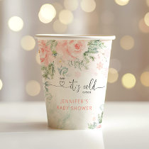 Blush snowflakes Baby its cold outside Paper Cups