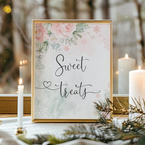 Blush snowflakes sweet treats poster