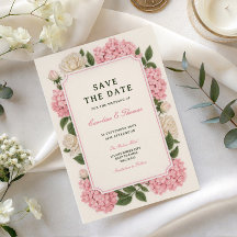 blush soft Pink blossom chic save the date