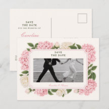 blush soft Pink blossom chic save the date