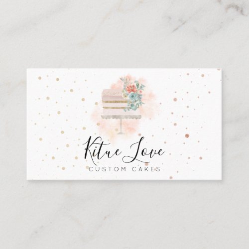 Blush Soft Pink Pastry Patisserie Cake Baker Business Card