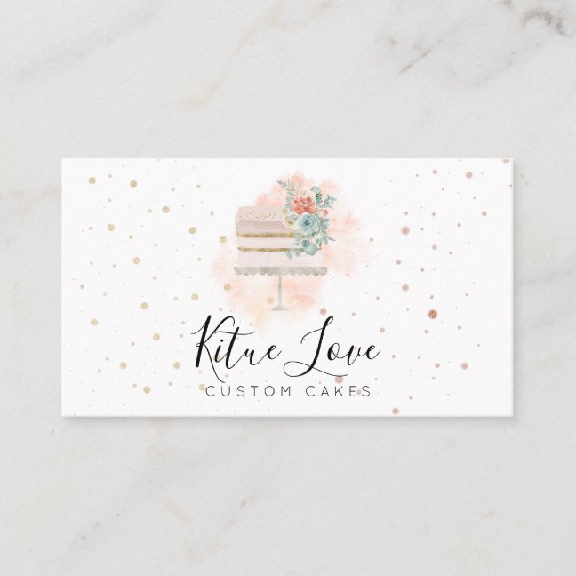 Blush Soft Pink Pastry Patisserie Cake Baker Business Card