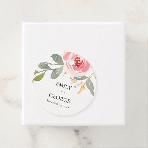 BLUSH SOFT PINK ROSE WATERCOLOR FLORAL WEDDING FAVOR TAGS