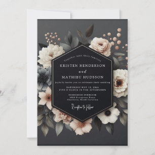 Blush Somber Nocturne Wedding Invitation