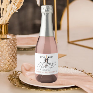 Blush Sparkling Wine Bridal Shower Mini Sparkling Label