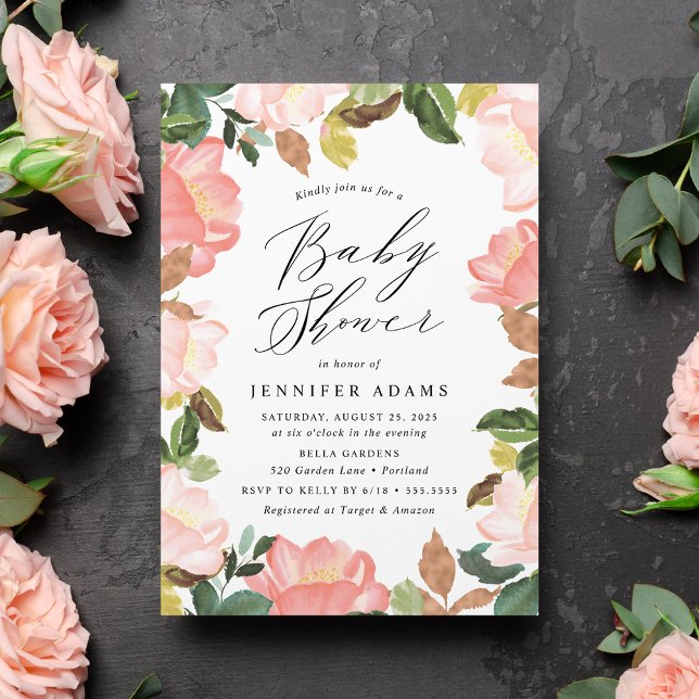 Blush Spring Floral Baby Shower Invitation (Creator Uploaded)