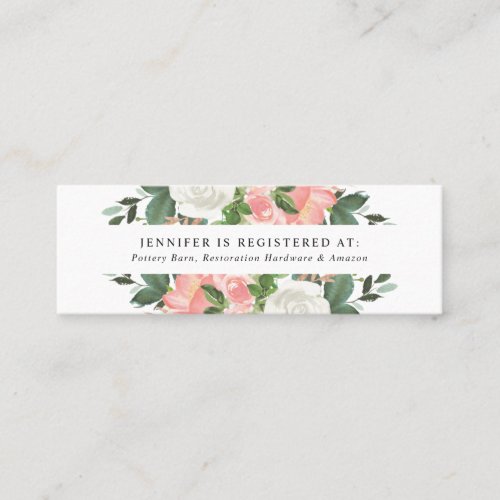 Blush Spring Floral  Bridal Registry Cards