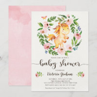Blush Spring Floral Horse Girl Baby Shower