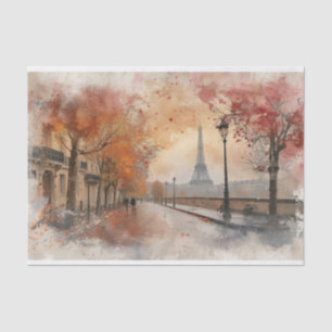 "Blush Street of Paris" Watercolor Decoupage Tissue Paper