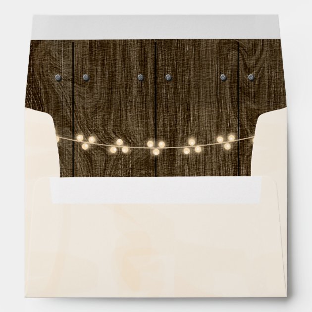 Blush String Of Lights Acorn Fall Wedding Envelope