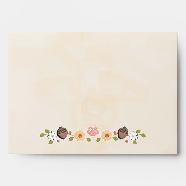 Blush String Of Lights Acorn Fall Wedding Envelope