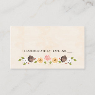 Blush String of Lights Rustic Fall Seating Place Card