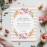 Blush Stripe and Bloom Long Distance Baby Shower Invitation