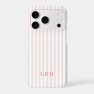 Blush Stripe Vintage Design Tiny Initials Monogram iPhone 17 Pro Case