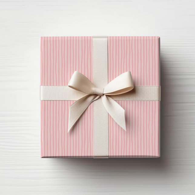 Blush Striped Minimal Wrapping Paper (Creator Uploaded)