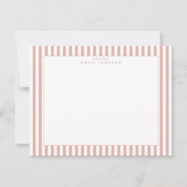 Blush Striped Note Card (Front)