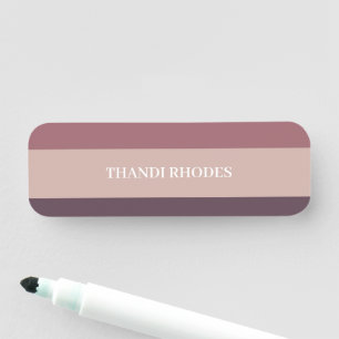 Blush stripes color palette monogram name tag