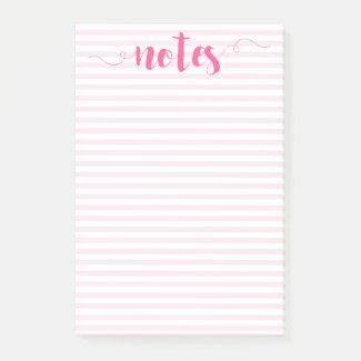 Blush stripes & Pink Brush Script Notes