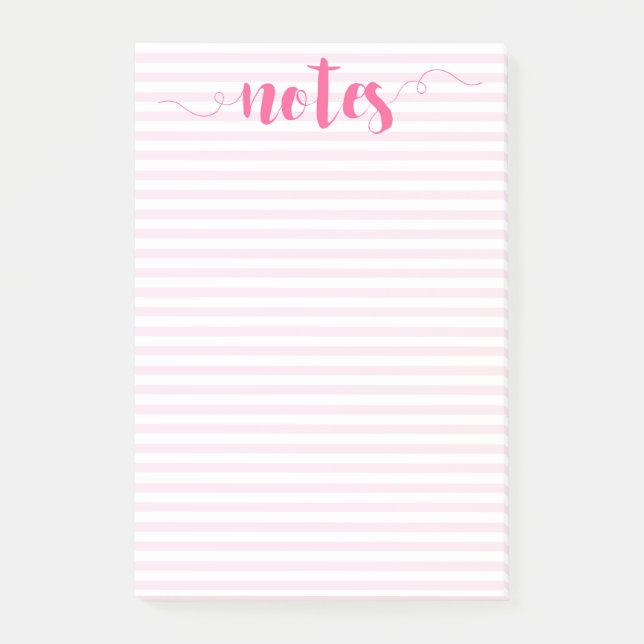 Blush stripes & Pink Brush Script Notes (Front)