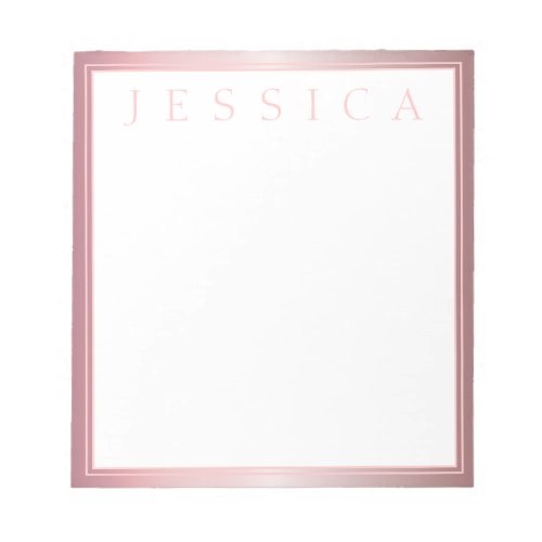 Blush  Subtle Rose Ombre  Your Name Notepad