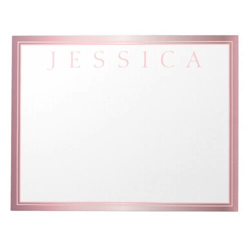 Blush  Subtle Rose Ombre  Your Name Notepad