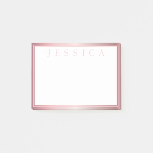 Blush  Subtle Rose Ombre  Your Name Post_it Notes