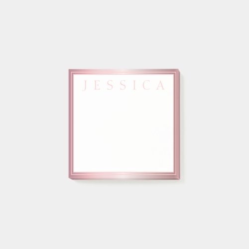 Blush  Subtle Rose Ombre  Your Name Post_it Notes