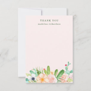 Blush Succulents Thank You Card