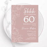Blush Surprise 60th Birthday Invitation<br><div class="desc">Blush pink and white surprise 60th birthday invitation. Modern feminine design features botanical accents and typography script font. Elegant floral invite card perfect for a stylish female surprise bday celebration. Printed Zazzle invitations or instant download digital printable template.</div>