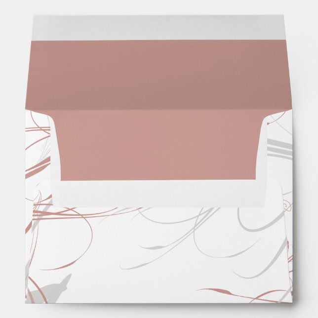 Blush Swirls Minimalist Wedding Envelope (Back (Bottom))