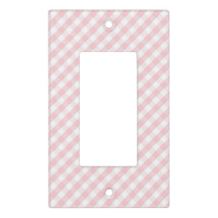 Blush Tartan Light Switch Cover