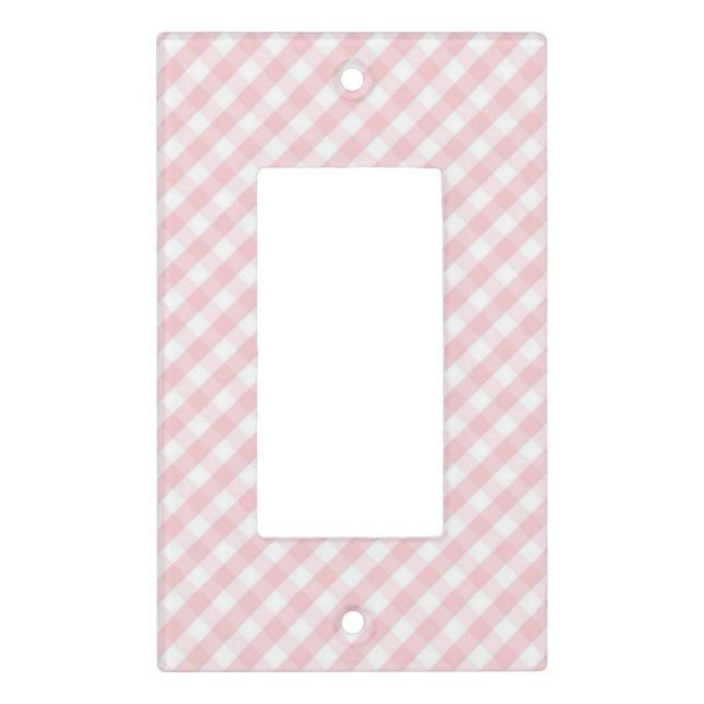Blush Tartan Light Switch Cover (Front)