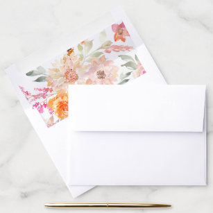 Delicate Floral Watercolor Envelope Liner | Set of 10 Marketplace Envelope  Liners by undefined