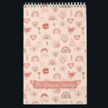 Blush | Terracotta Boho Heart Themed Pattern Photo Calendar<br><div class="desc">Shades of blush and terracotta abound in this boho heart-themed pattern design.  Simply add name and photos and you are all set.  Composite pattern design by Holiday Hearts Designs.</div>