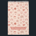 Blush | Terracotta Boho Heart Themed Pattern Photo Calendar<br><div class="desc">Shades of blush and terracotta abound in this boho heart-themed pattern design.  Simply add name and photos and you are all set.  Composite pattern design by Holiday Hearts Designs.</div>