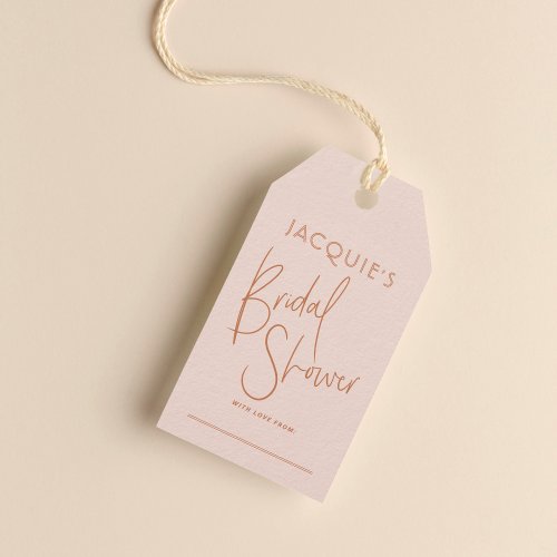 Blush  Terracotta Bridal Shower Gift Tag