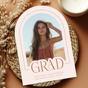 Blush Terracotta Modern Graduation Announcement