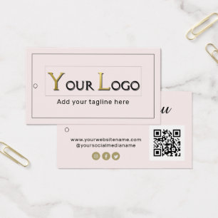 Blush Thank You Logo QR Code Clothing Hang Tag