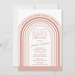 Blush Tone Girl Rainbow Baby   Baby Shower Invitation