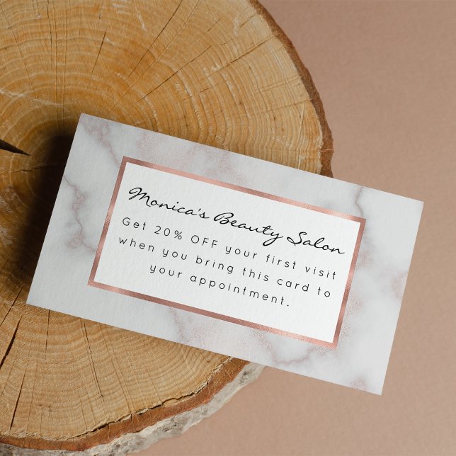 Blush tones pink rose gold white marble pattern discount card (Blush tones pink rose gold white marble pattern )