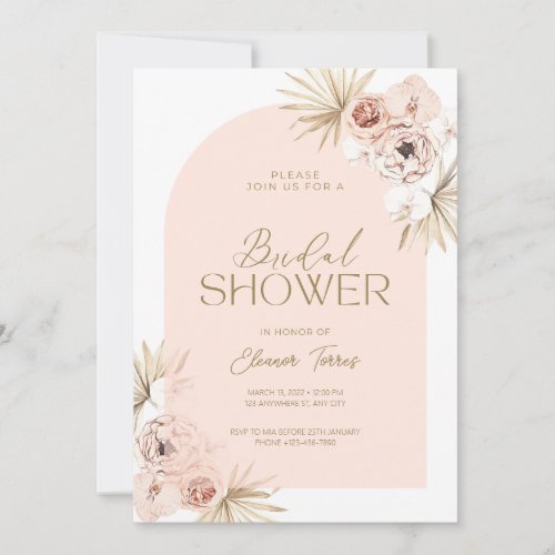 Blush trendy arch Bridal Shower invitation